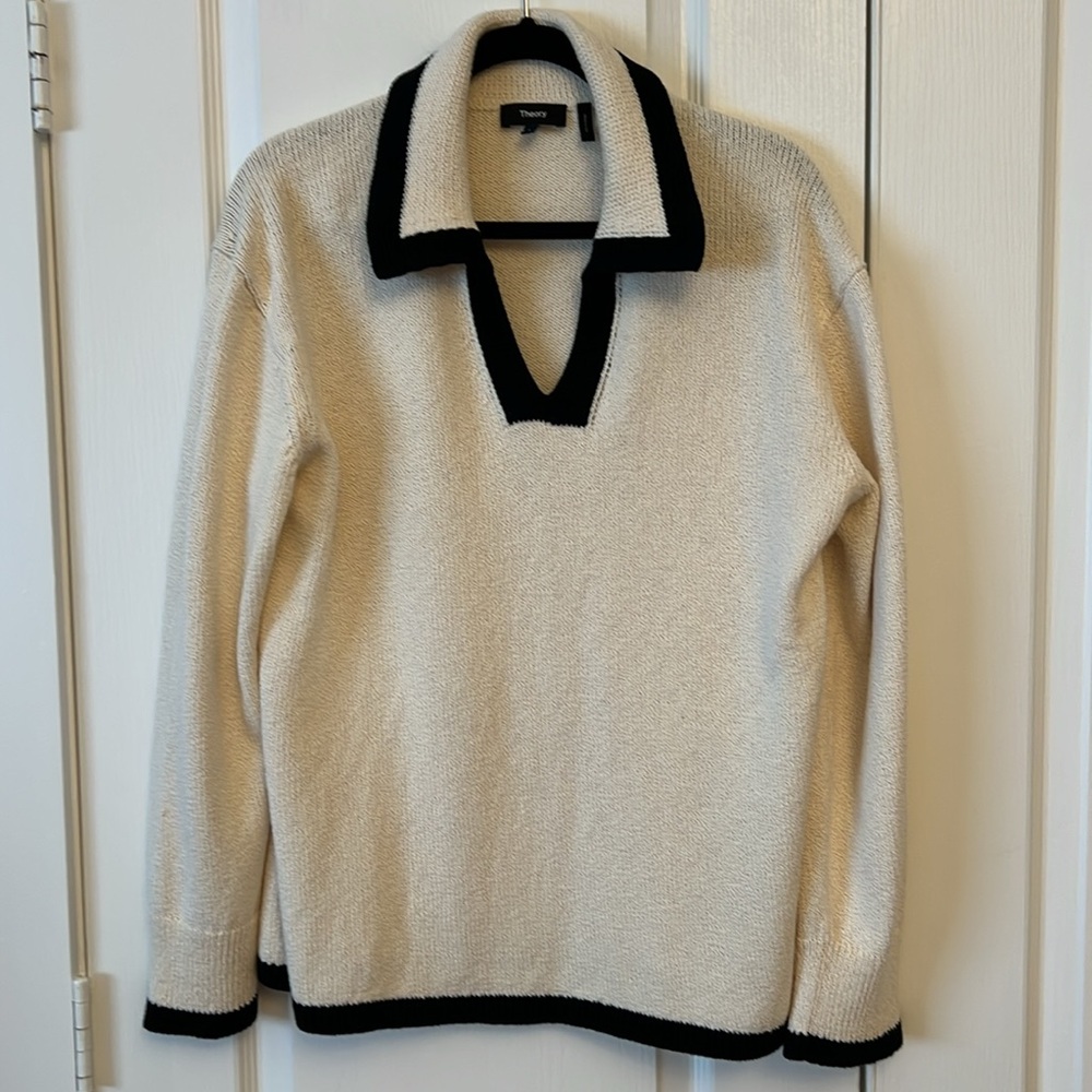 Theory Textured Collared Oversized Pullover - image 5